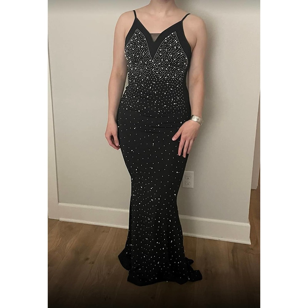Rinestome and Pearl long formal dress for holiday new year birthday dress